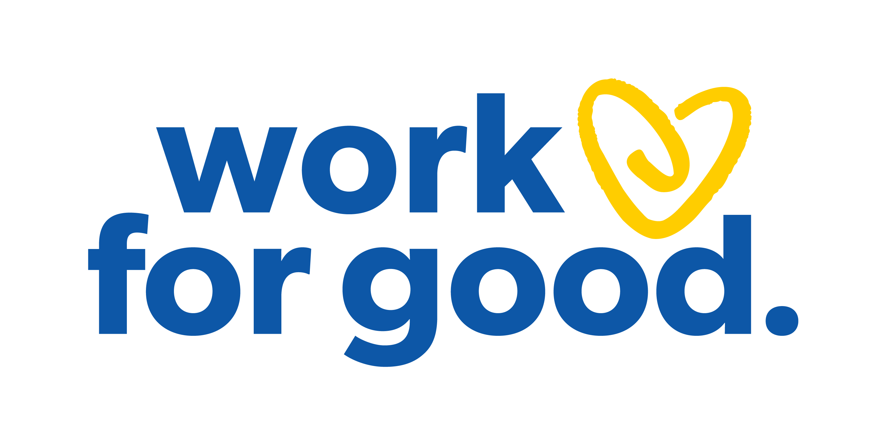 The Work for Good Logo in Blue and Yellow